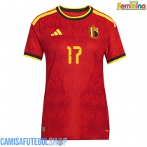 Camisa de time de futebol Bélgica Charles De Ketelaere #17 Replicas 1º Equipamento Feminina Mundo 2026 Manga Curta